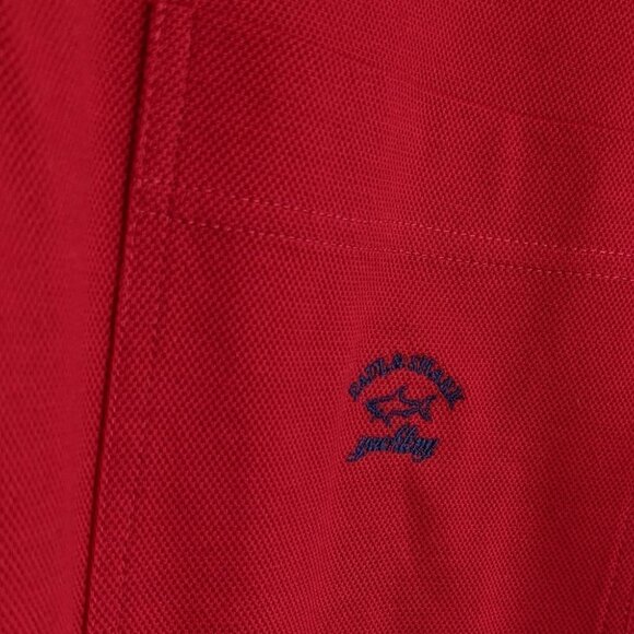 VINTAGE 90s PAUL & SHARK YACHTING T SHIRT POLO red size L @K - Picture 4 of 9